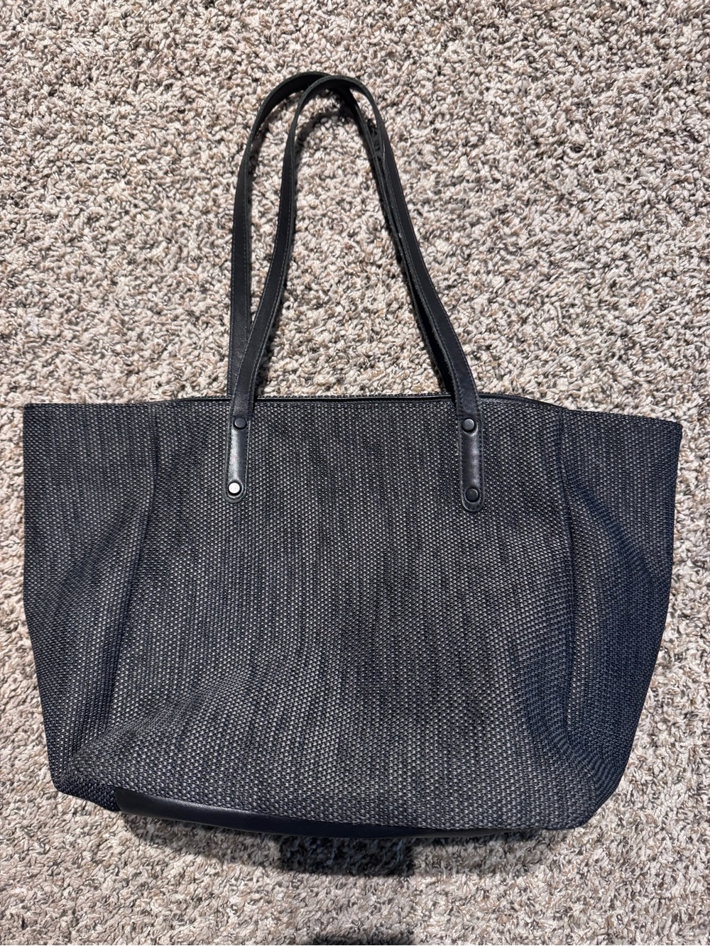 SAS Black Woven Tote Bag